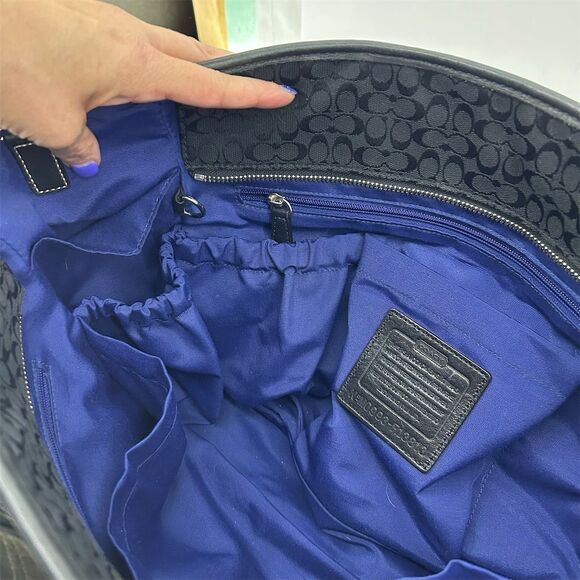 Coach Women's Black Canvas & Leather Tote Bag with Dust Bag EUC - Picture 13 of 16